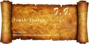 Tomik Ibolya névjegykártya